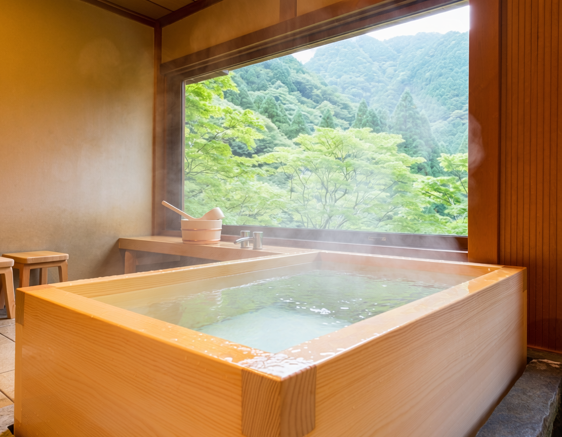 ヒノキの香る内湯